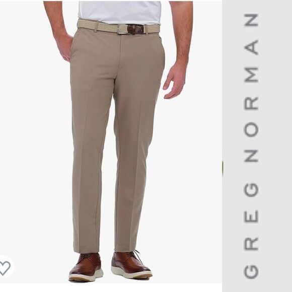 Greg Norman Attack Life Golf Khaki Pants Size 36x32 - Picture 1 of 6